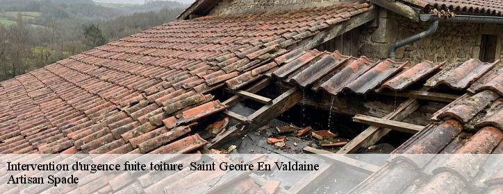 Intervention d'urgence fuite toiture 38620